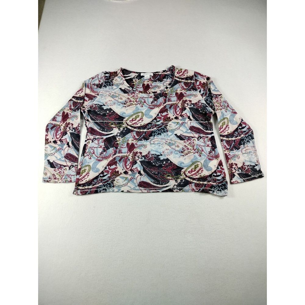 Liz‎ Claiborne Top Women's XL Multicolor Paisley Boho Bohemian Bohostyle Hippie